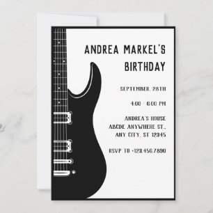 Black Guitar  Invitation