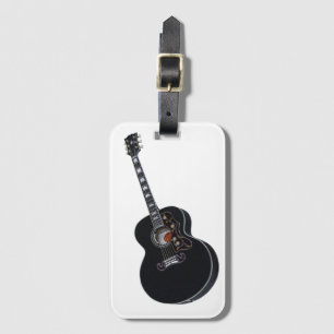 Black Guitar Luggage Tag