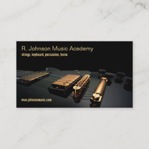 black guitar music instructor business card