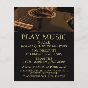 Black Guitar, Musical Instrument Store Flyer