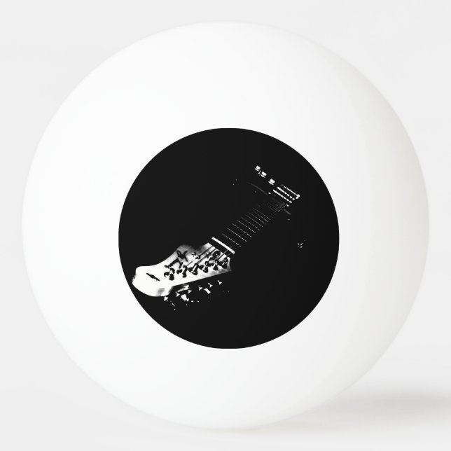 Black Guitar Ping Pong Ball (Front)