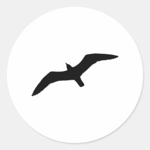 Black Gull Classic Round Sticker