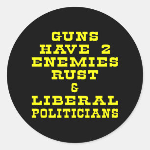 Black Guns 2 Enemies Classic Round Sticker