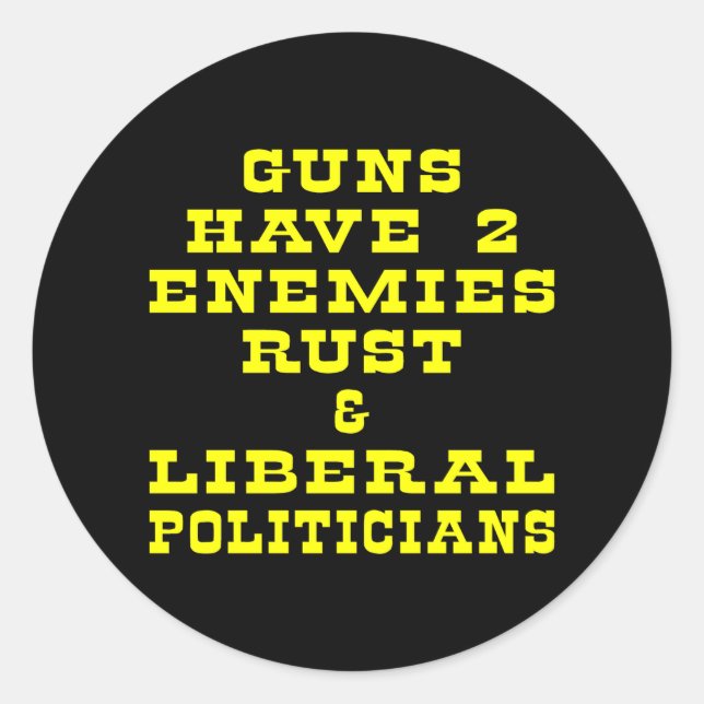 Black Guns 2 Enemies Classic Round Sticker (Front)
