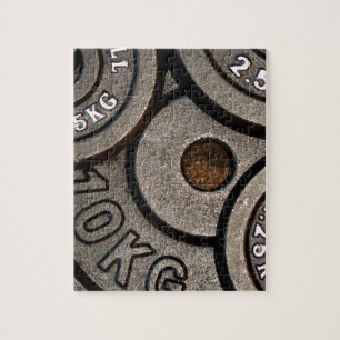 Black Gym Weights Fitness Jigsaw Puzzle