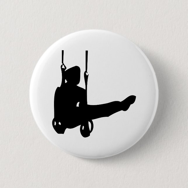 black gymnast icon 6 cm round badge (Front)