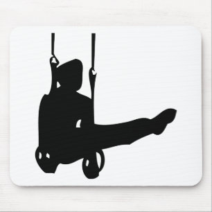 black gymnast icon mouse pad