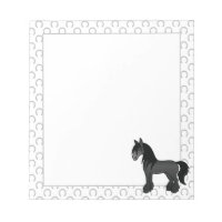 Black Gypsy Vanner Clydesdale Shire Cartoon Horse