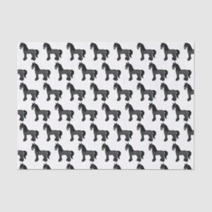 Black Gypsy Vanner Clydesdale Shire Horse Pattern Tissue Paper