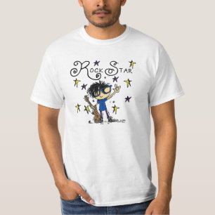 Black Hair Boy Rock Star T-Shirt