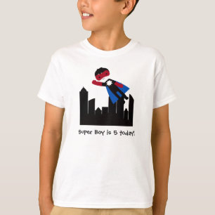Black Hair Boy Super Hero T-shirt
