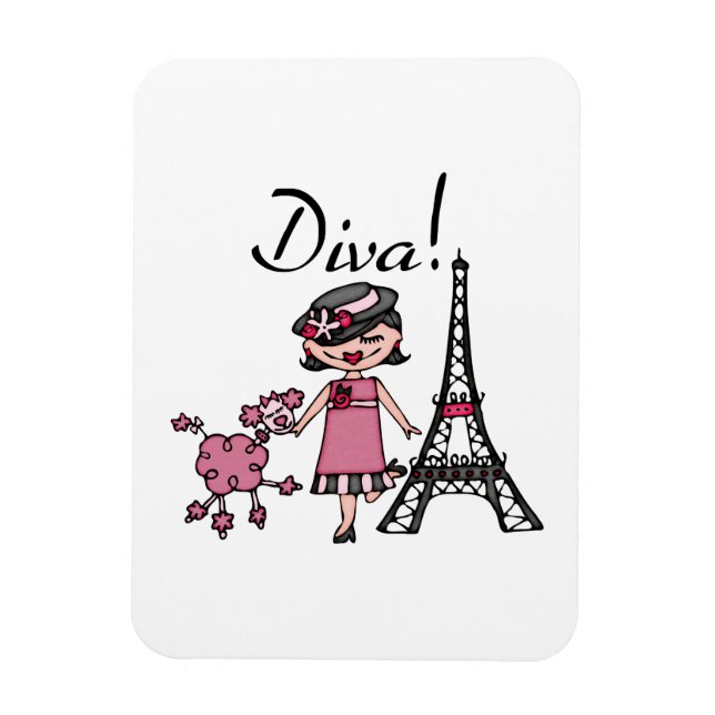 Black Hair Diva Magnet (Vertical)