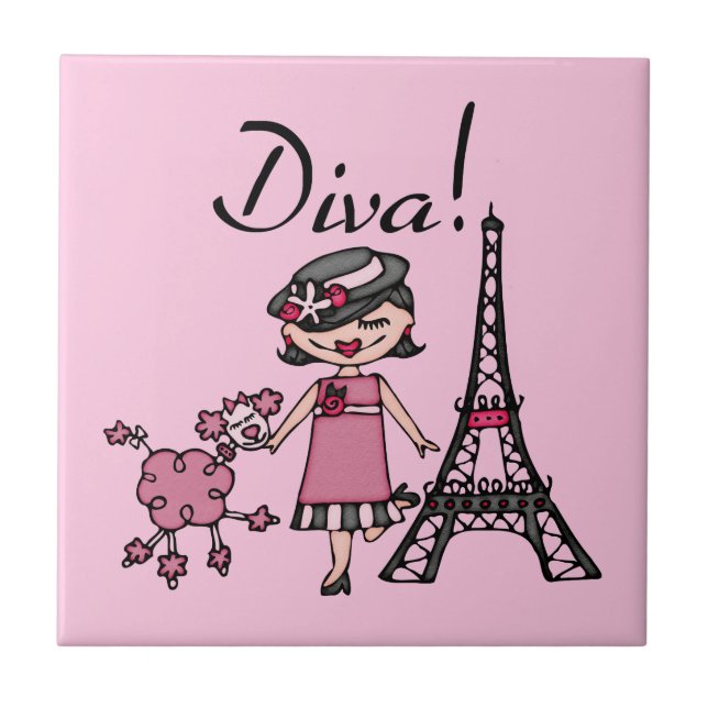 Black Hair Diva Tile (Front)