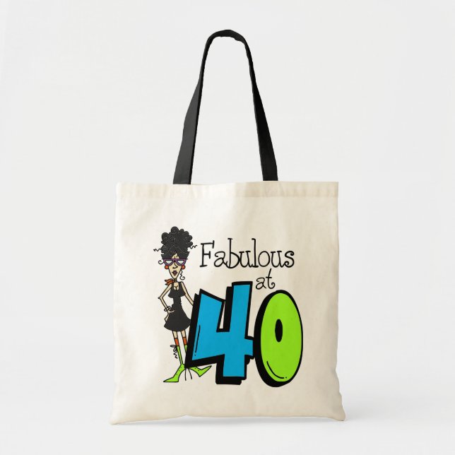 Black Hair Fabulous at 40 Birthday Tote Bag (Front)