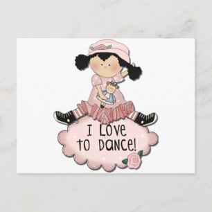 Black Hair Girl Dancer Tshirts and Gifts Postcard
