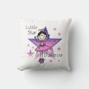 Black Hair Girl  Little Star Ballerina Pillow