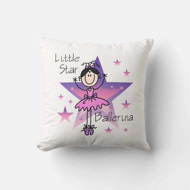Black Hair Girl  Little Star Ballerina Pillow (Front)