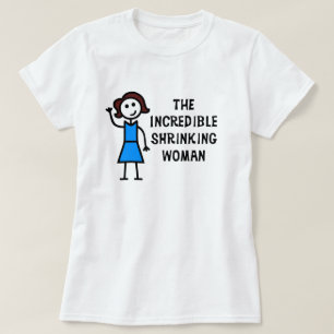 Black Hair Incredible Shrinking Woman T-Shirt