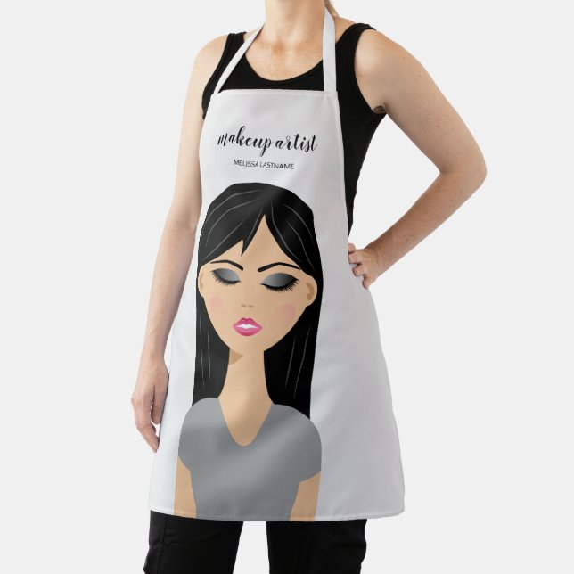 Black Hair Makeup Girl Close-up Makeup Artist Apron (Insitu)