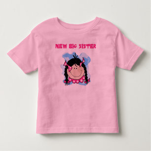 Black  Hair New Big Sister Toddler T-Shirt