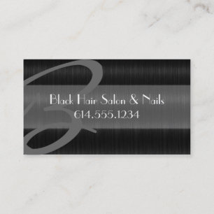 Black Hair Salon Stylish Beautician Business Card