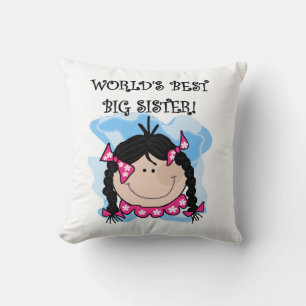 Black Hair World's Best Big Sister Gifts Cushion