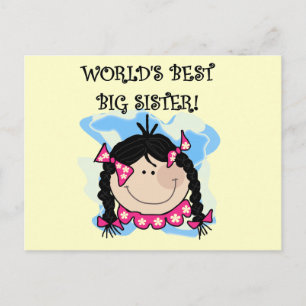 Black Hair World's Best Big Sister Tshirts Postcard