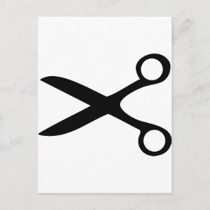 black hairdresser scissors postcard