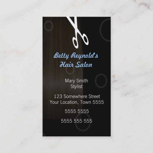 Black Hairdressing Business Card (Front)