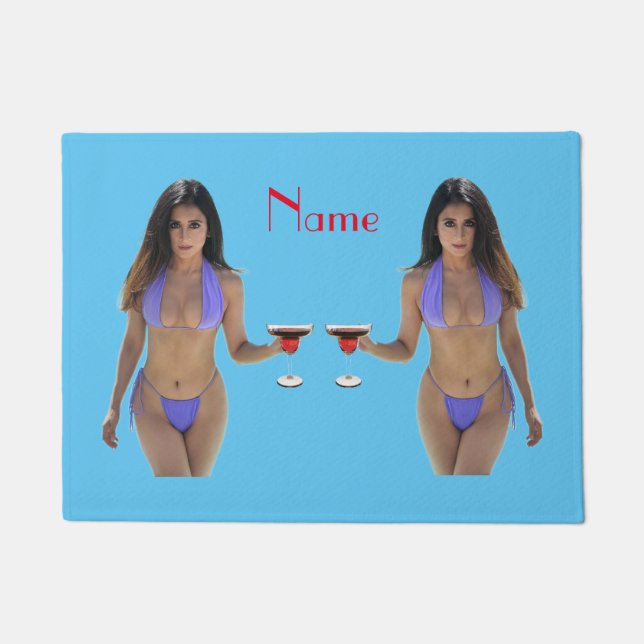 Black-haired Bikini Beauty Thunder_Cove  Doormat (Front)
