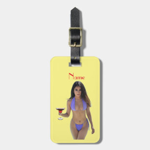 Black-haired Bikini Beauty Thunder_Cove Luggage Tag