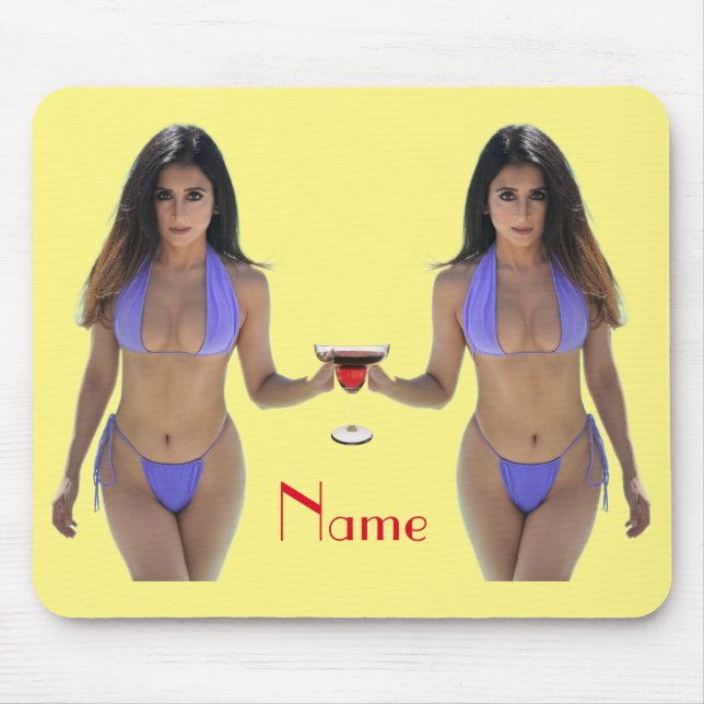 Black-haired Bikini Beauty Thunder_Cove  Mouse Pad (Front)