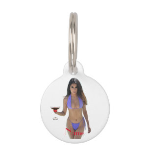 Black-haired Bikini Beauty Thunder_Cove Pet Tag