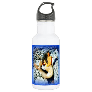 black-haired mermaid blue 532 ml water bottle