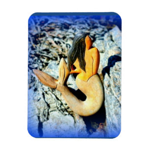 black-haired mermaid blue magnet