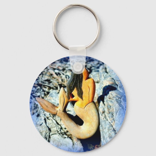black-haired mermaid key ring (Front)