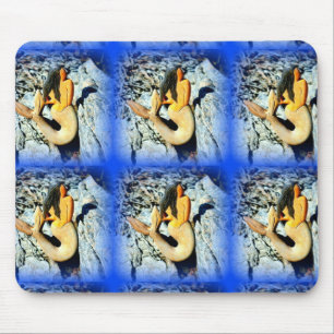 black-haired mermaid mouse pad