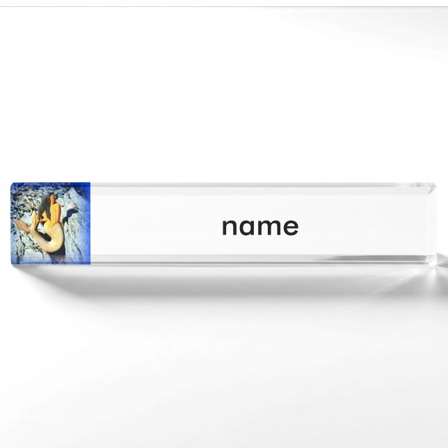 black-haired mermaid nameplate (Front)