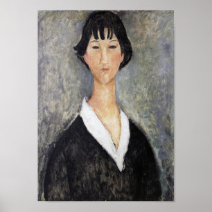 Black Haired Young Girl, Modigliani Poster