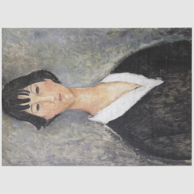 Black Haired Young Girl, Modigliani Tissue Paper (Front)