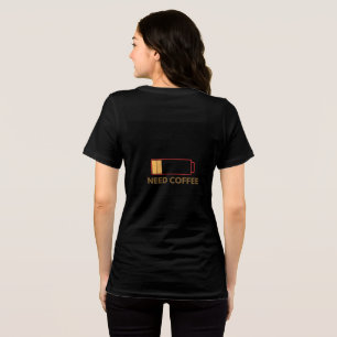 black half sleeve shirt featuring a trendy coffee