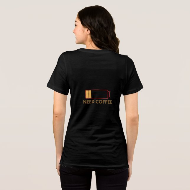 black half sleeve shirt featuring a trendy coffee  (Back Full)