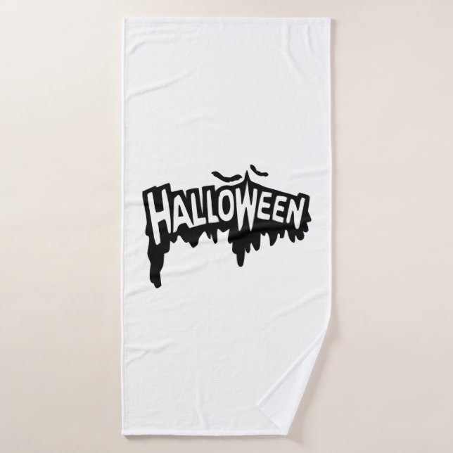 Black Halloween Bath Towel (Bath Towel)