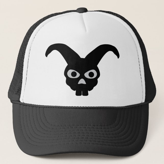 black halloween bunny trucker hat (Front)