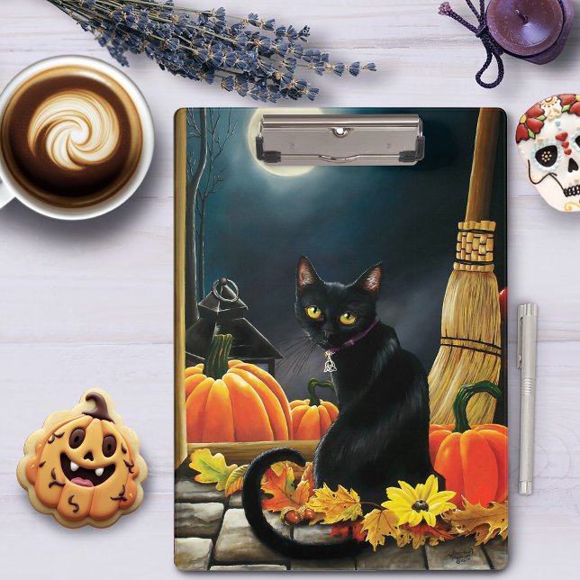 Black Halloween Cat Clipboard (Creator Uploaded)