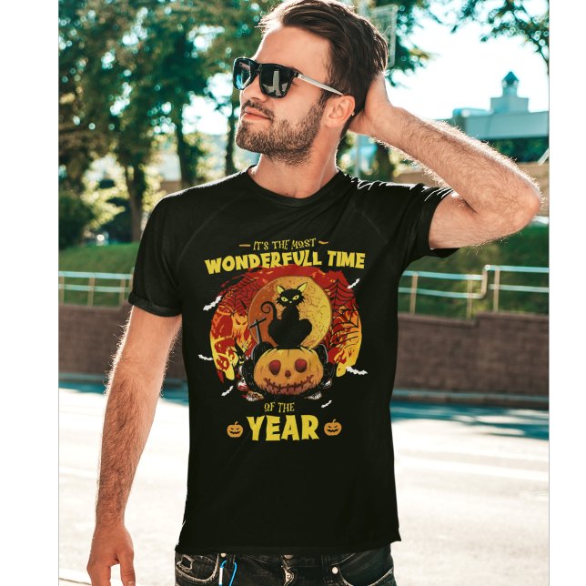 Black Halloween Cat Vintage Halloween T-Shirt (Creator Uploaded)