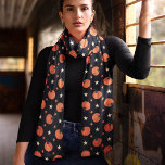 Black Halloween Fall Pumpkins And Stars Scarf<br><div class="desc">Celebrate the fall season with this cute pumpkin star pattern black scarf. Featuring charming pumpkins and stars on a black background, this scarf is perfect for adding a festive touch to your autumn wardrobe. Made from soft, lightweight chiffon, it's versatile enough to wear with any outfit. Whether you're dressing up...</div>