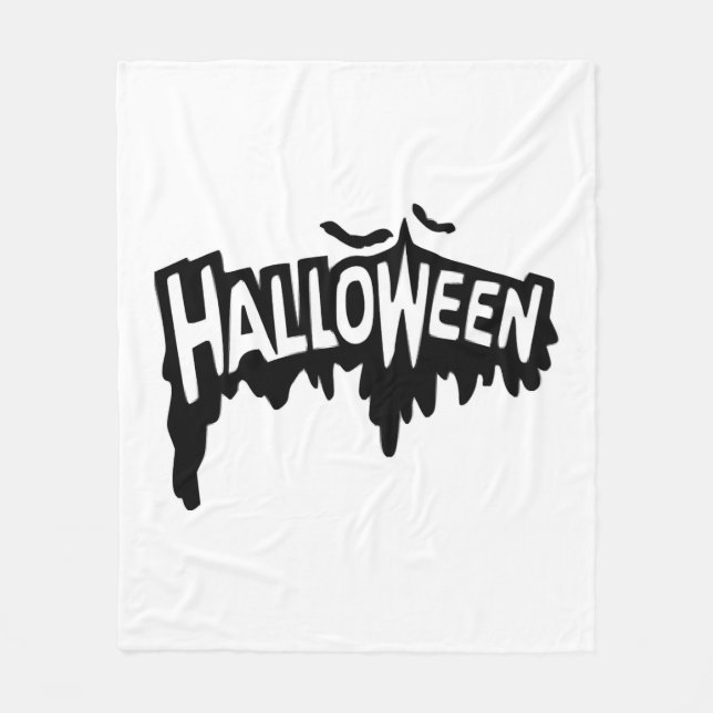 Black Halloween Fleece Blanket (Front)