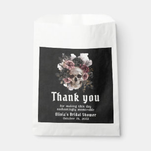 Black Halloween Floral Skull Gothic Bridal Shower Favour Bag