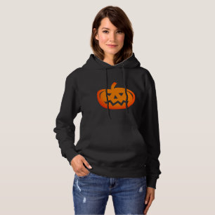 Black Halloween hoodie with jack o lantern design